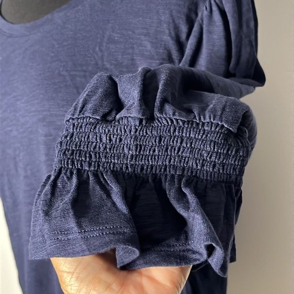 CHICO’S Women’s Cotton Slub Ruffle Cuff Tee Size 3 - Picture 7 of 9